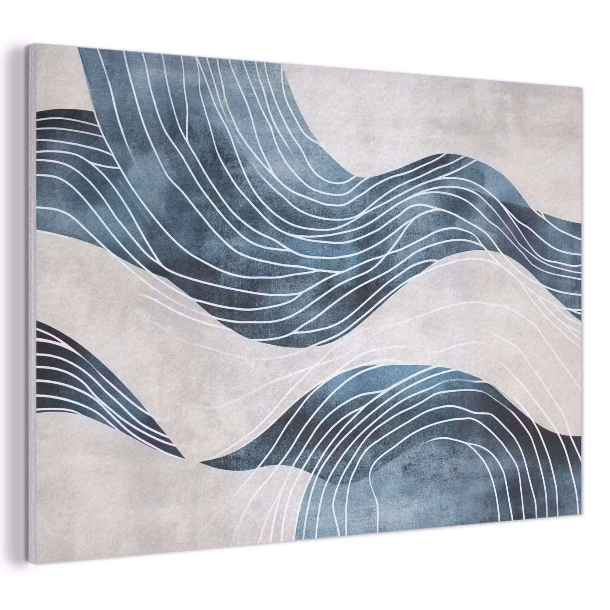 Akoestisch schilderij - Lijnen - Golven - Abstract - Grijs
