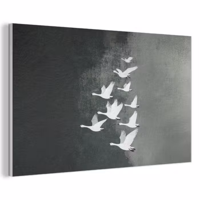 Akoestisch schilderij - Vogel - Japandi - Groen