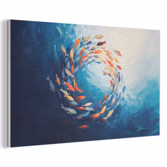 Akoestisch schilderij - Zee - Vissen - Kleurrijk - Dynamisch