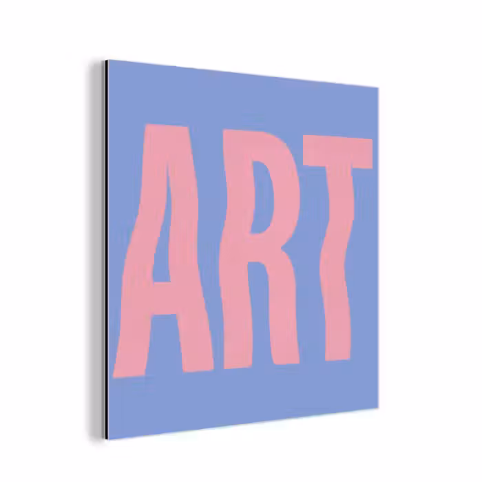 Aluminium schilderij - Art - Roze - Blauw