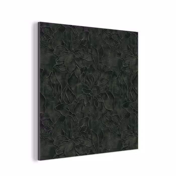 Aluminium schilderij - Bloemen - Lijnen - Groen