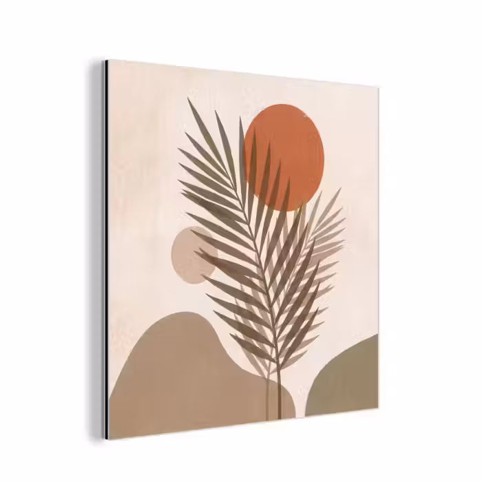 Aluminium schilderij - Planten - Bladeren - Abstract - Modern - Beige