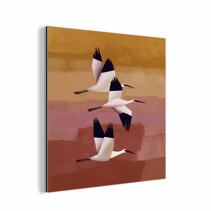 Aluminium schilderij - Vogels - Snavel - Abstract