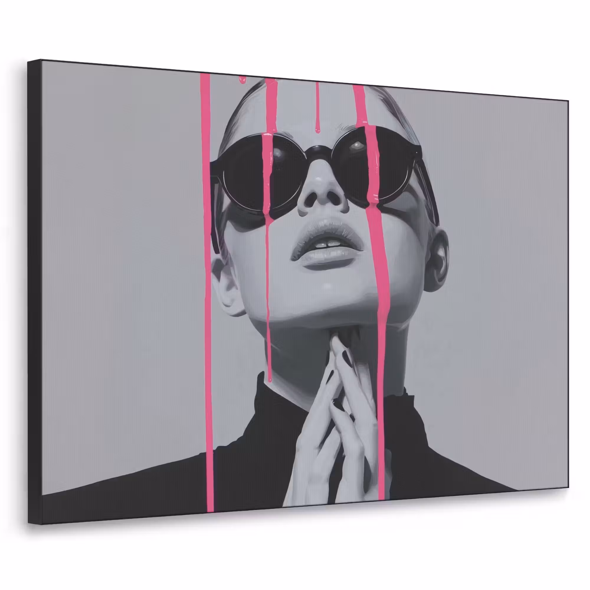 Art Frame - Portret - Vrouw - Zonnebril - Verfdruppels