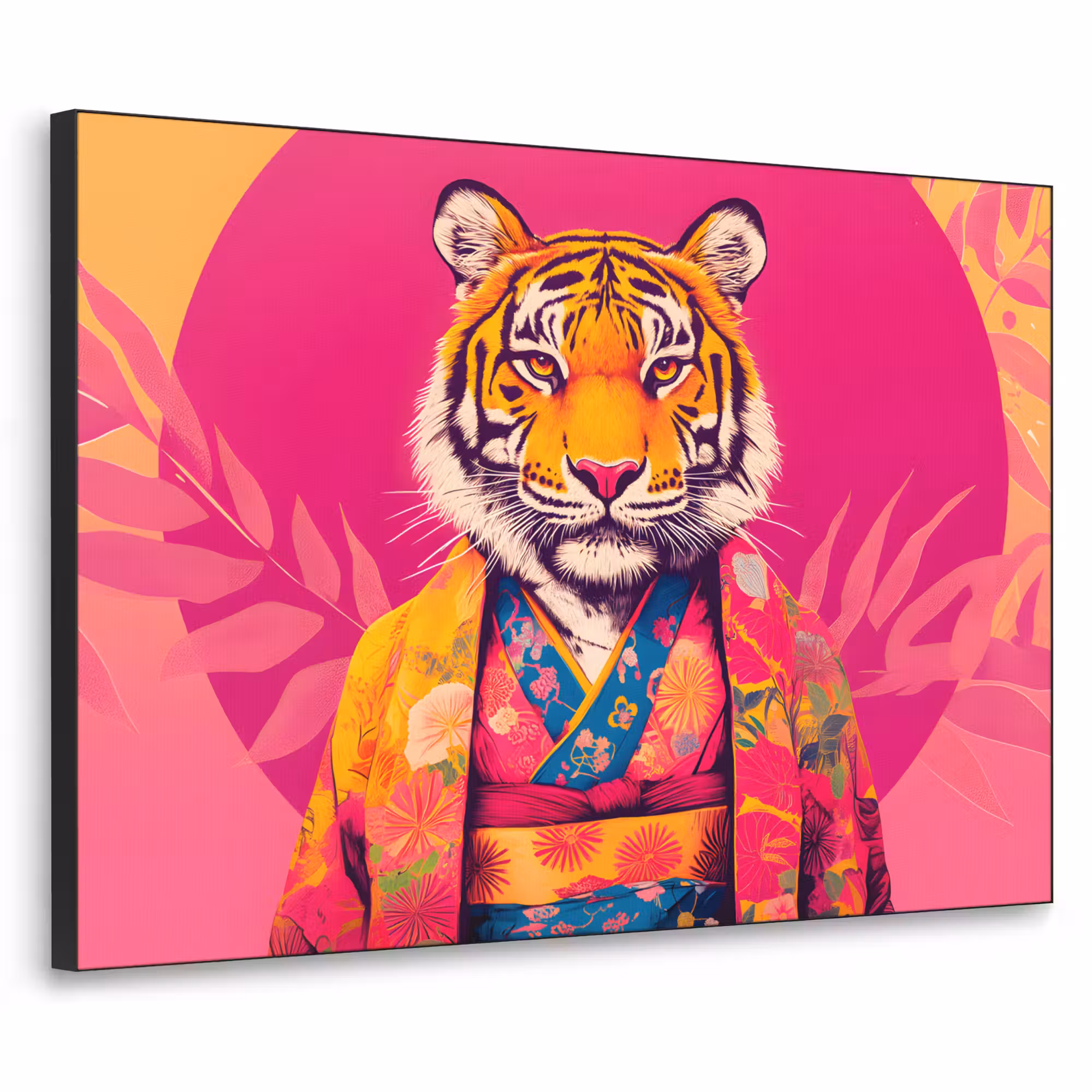 Art Frame - Tijger - Kimono - Planten - Roze