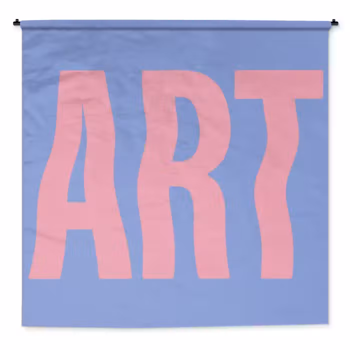 Wandkleed - Art - Roze - Blauw