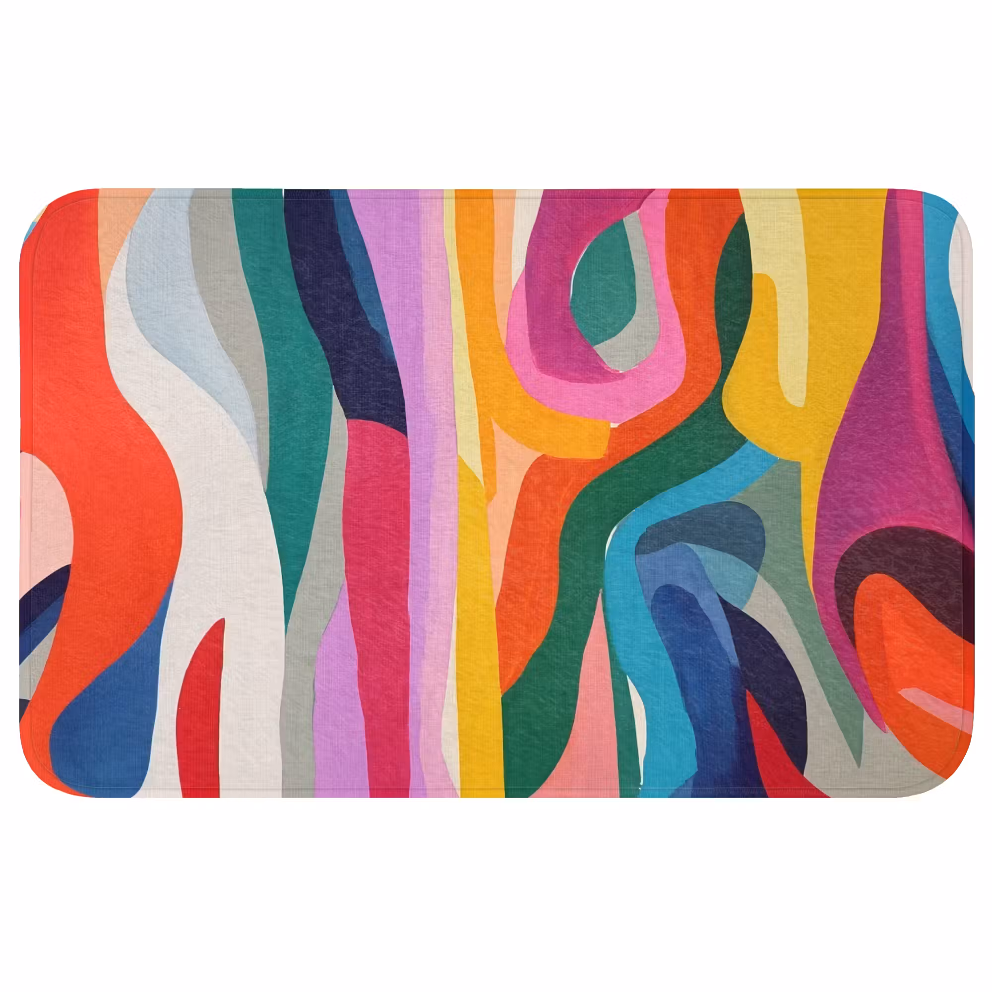 Badmat - Abstract - Kleurrijk - Golven - Lijnen