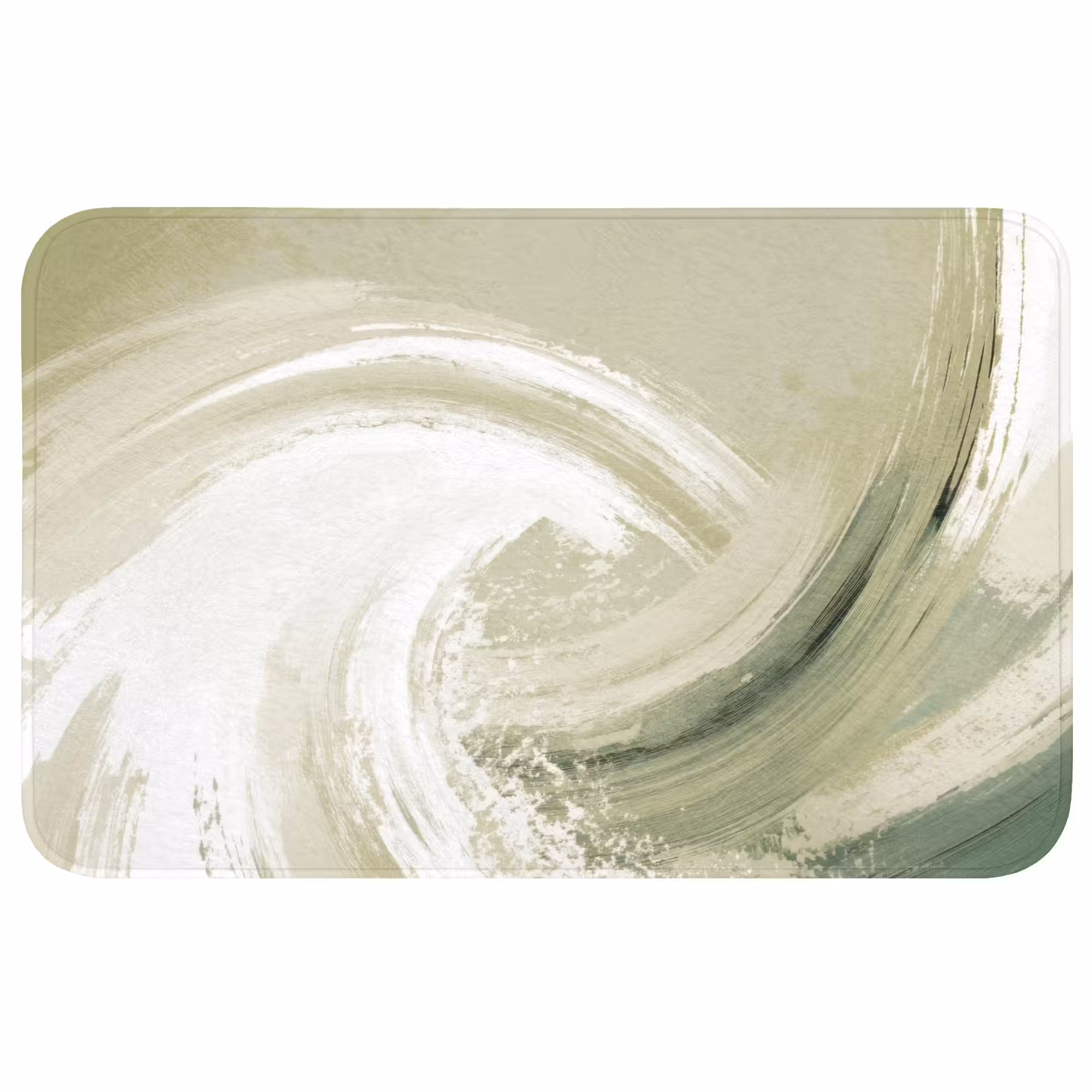 Badmat - Abstract - Penseelstreken - Golven - Groen