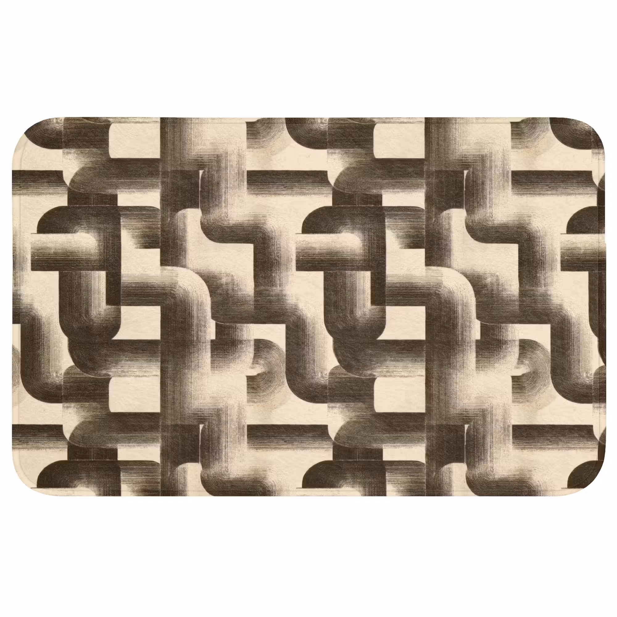 Badmat - Abstract - Retro - Zwart