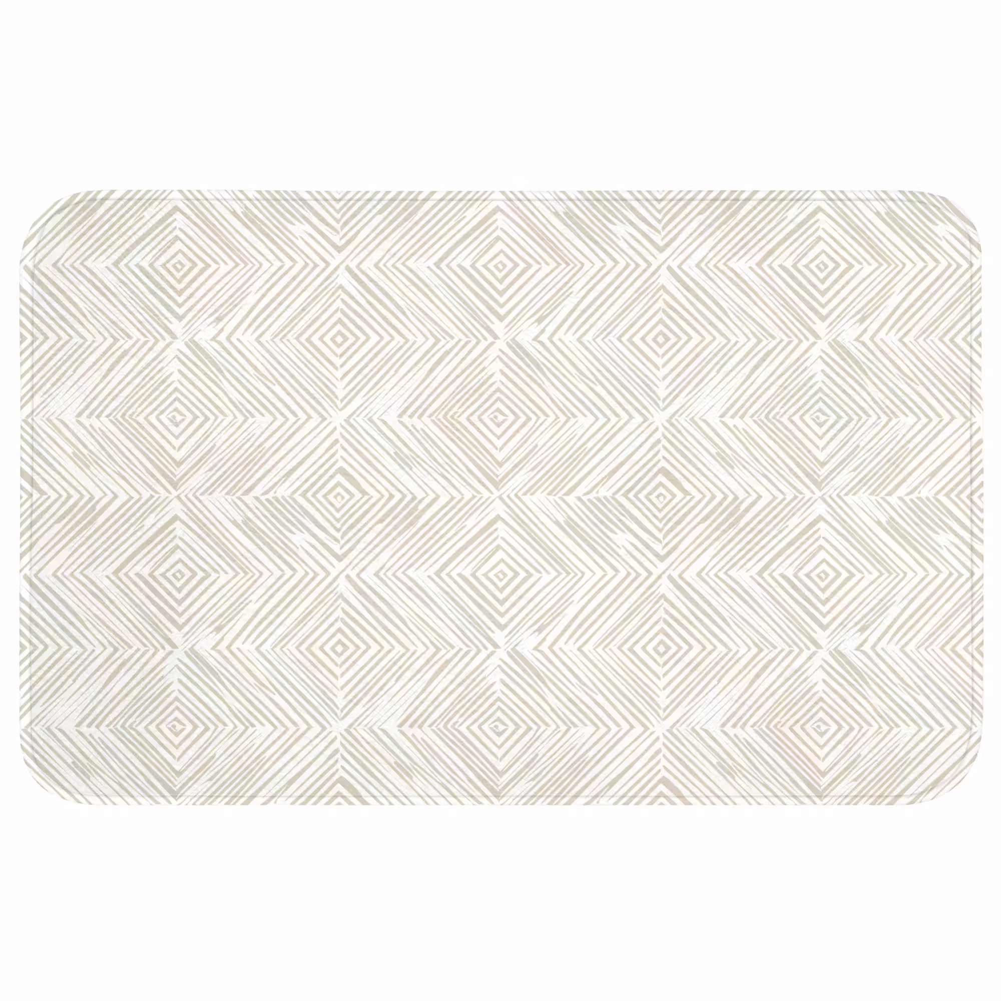 Badmat - Abstract - Ruiten - Beige