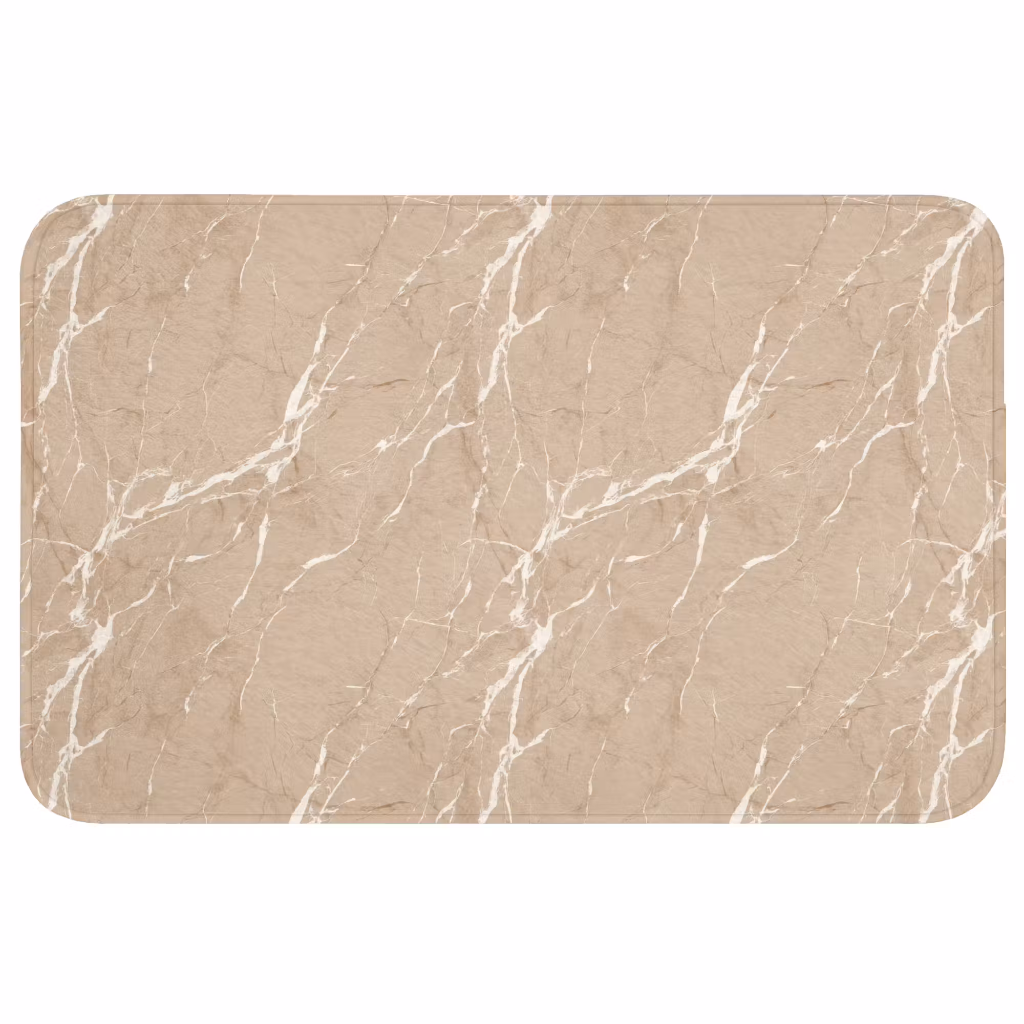 Badmat - Beige - Marmer - Organisch - Wit