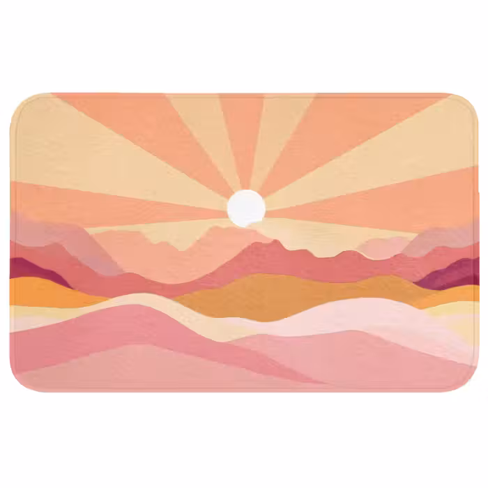 Badmat - Bergen - Abstract - Zonnestralen - Roze