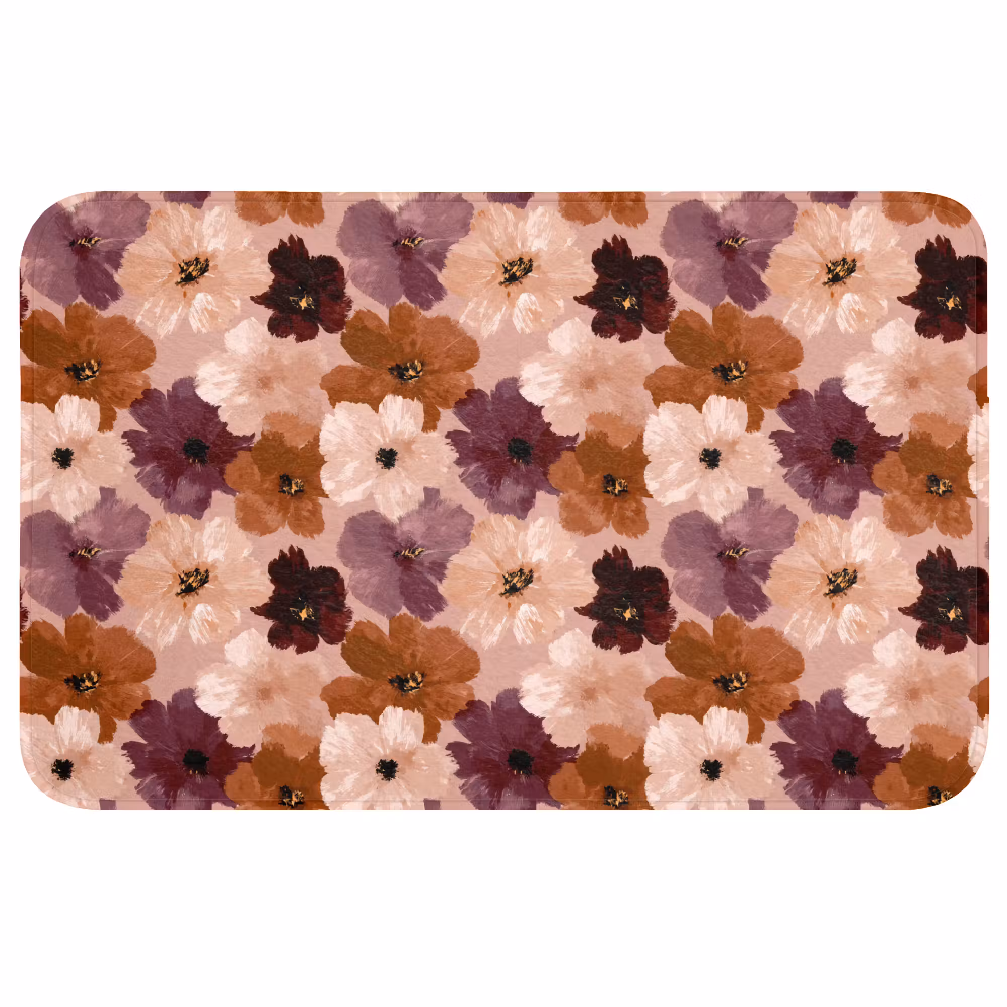 Badmat - Bloemen - Abstract - Aardetinten