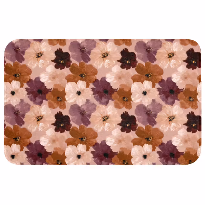 Badmat - Bloemen - Abstract - Aardetinten