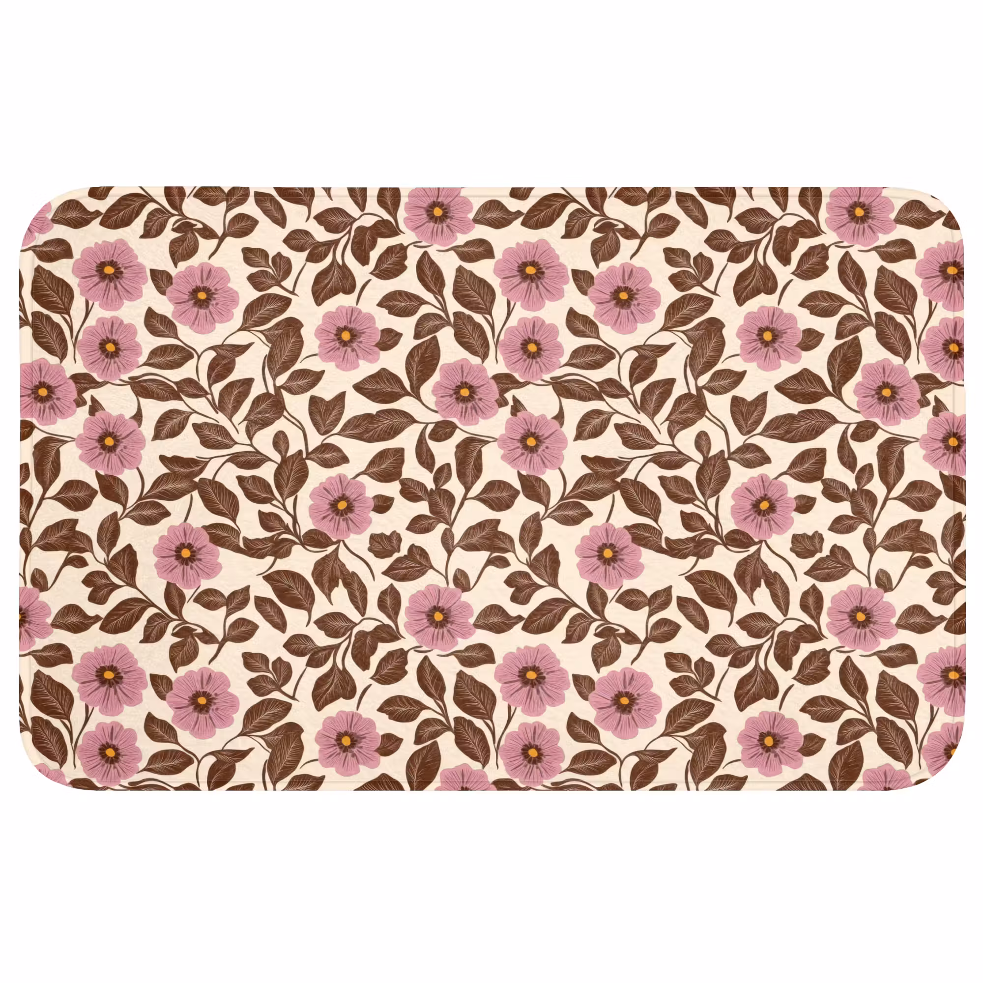 Badmat - Bloemen - Bladeren - Kleurrijk