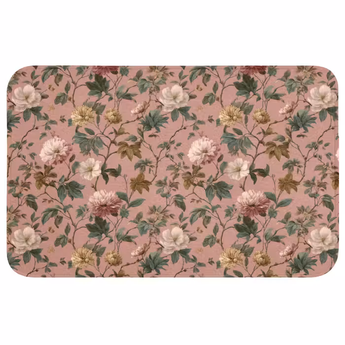 Badmat - Bloemen - Klassiek - Roze
