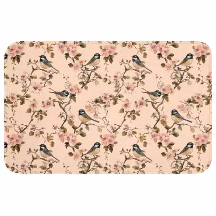 Badmat - Bloesem - Koolmees - Roze