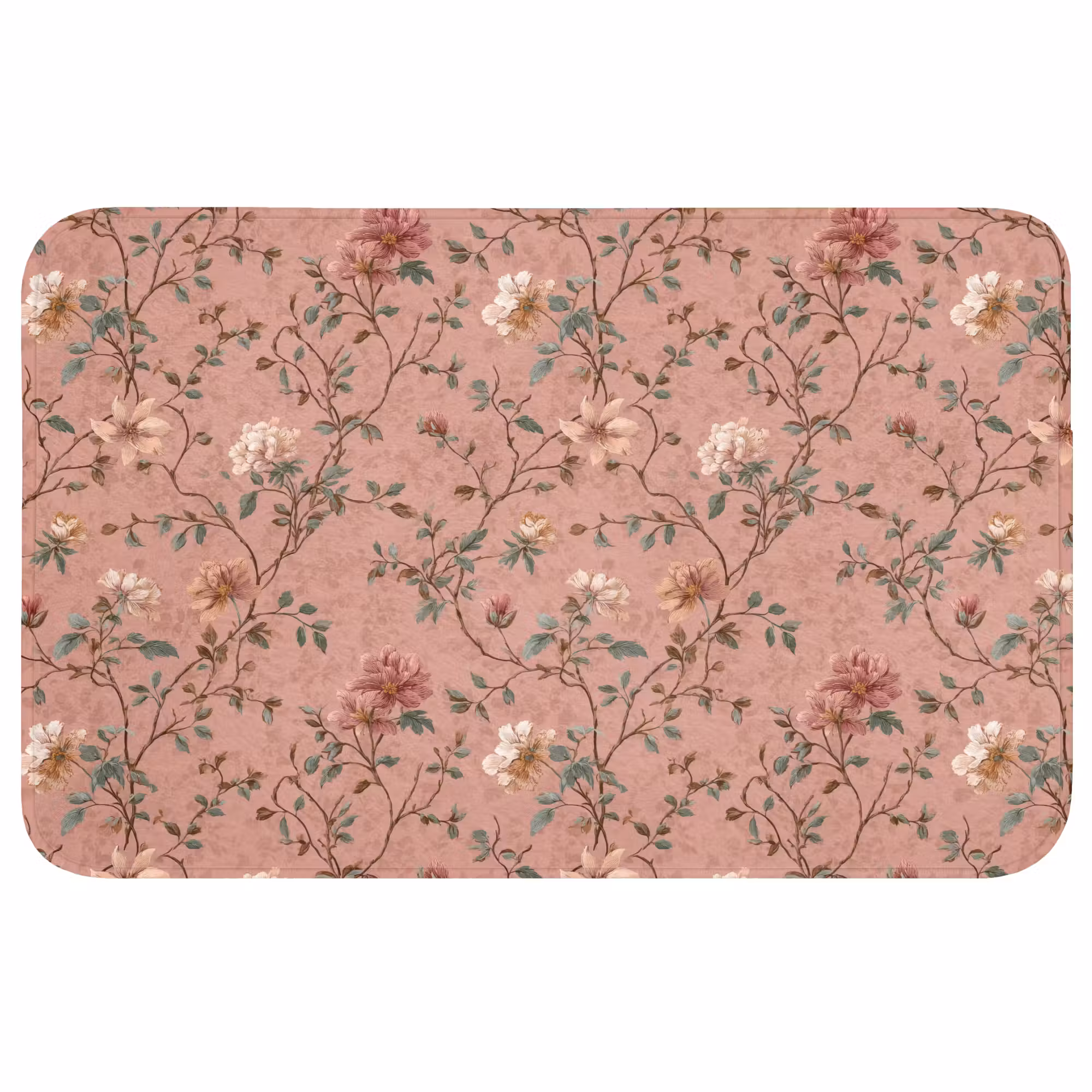 Badmat - Botanisch - Bloemen - Roze