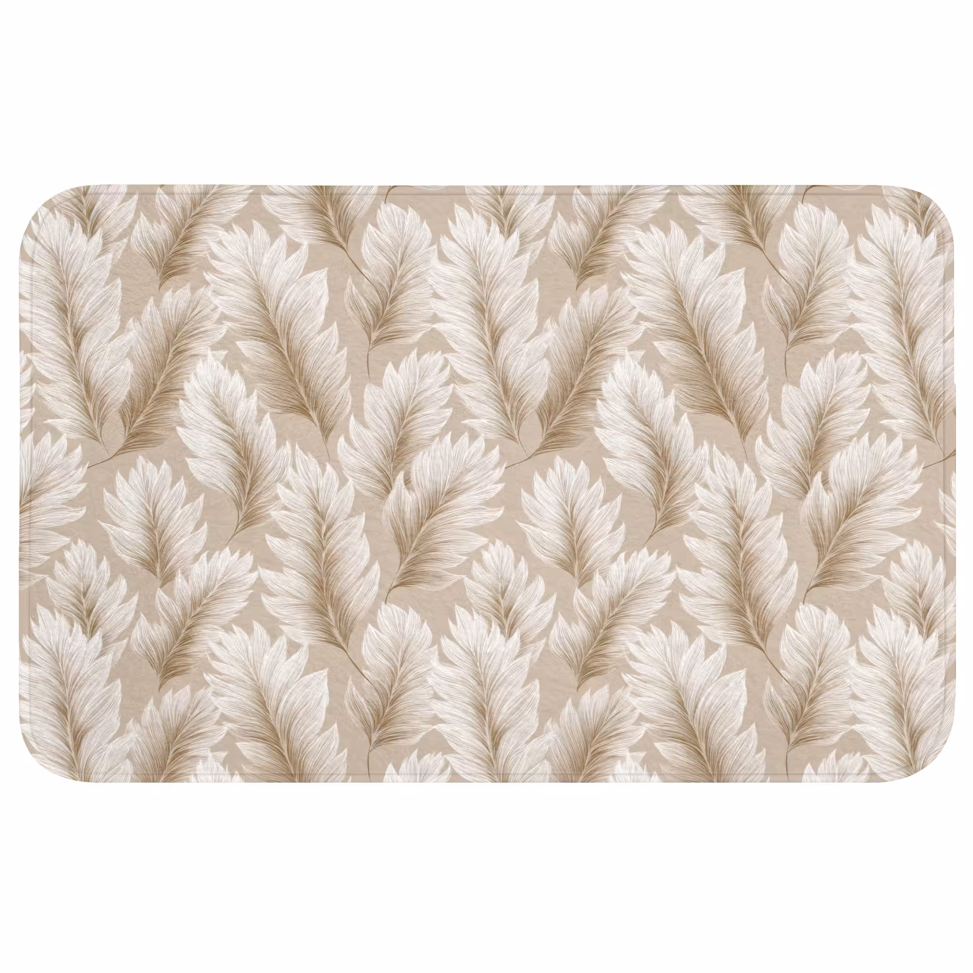 Badmat - Botanisch - Patroon - Beige