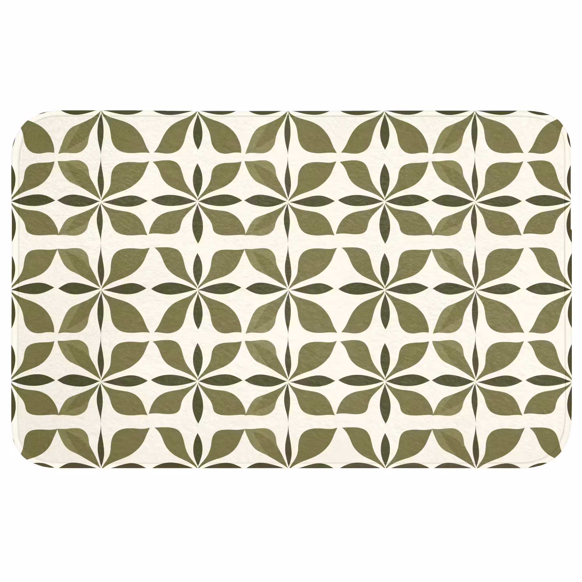 Badmat - Botanisch - Retro - Groen