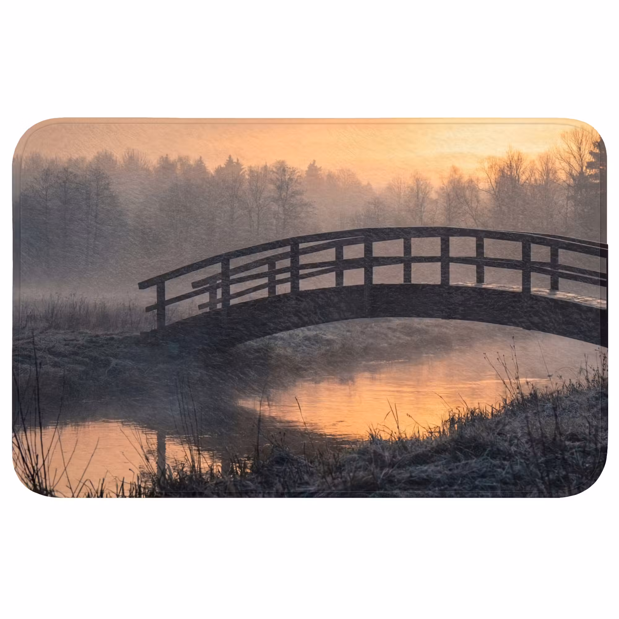 Badmat - Brug - Mist - Bomen - Water