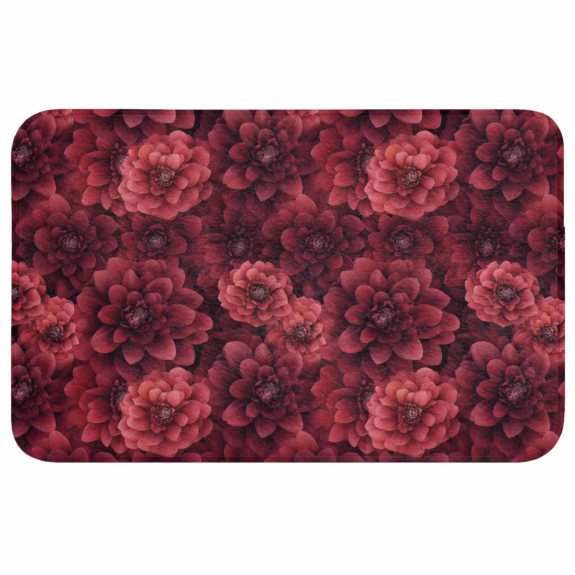 Badmat - Dahlias - Bloemen - Rood