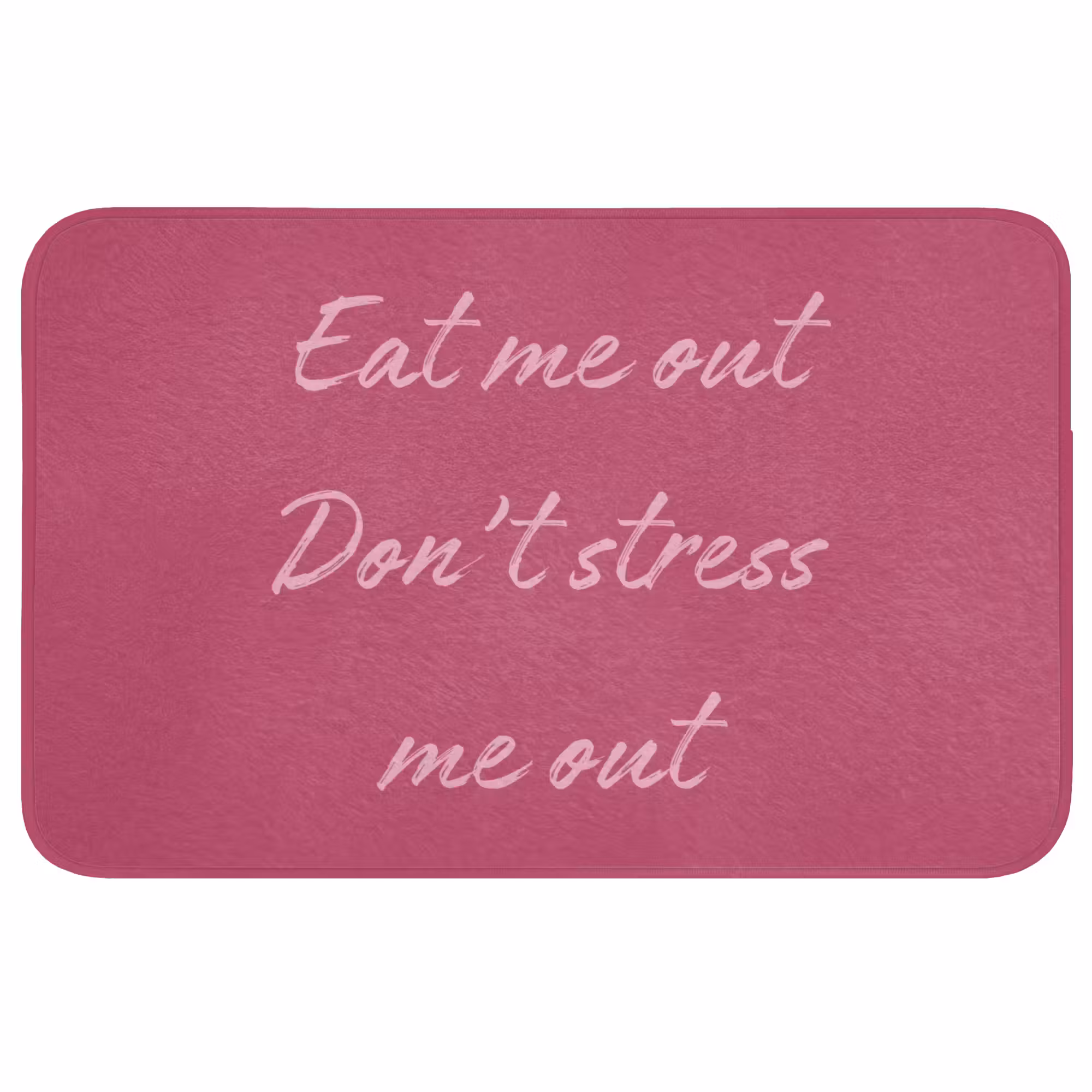 Badmat - eat me out don't stress me out - Roze - Minimalistisch