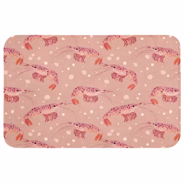 Badmat - Garnalen - Stippen - Roze