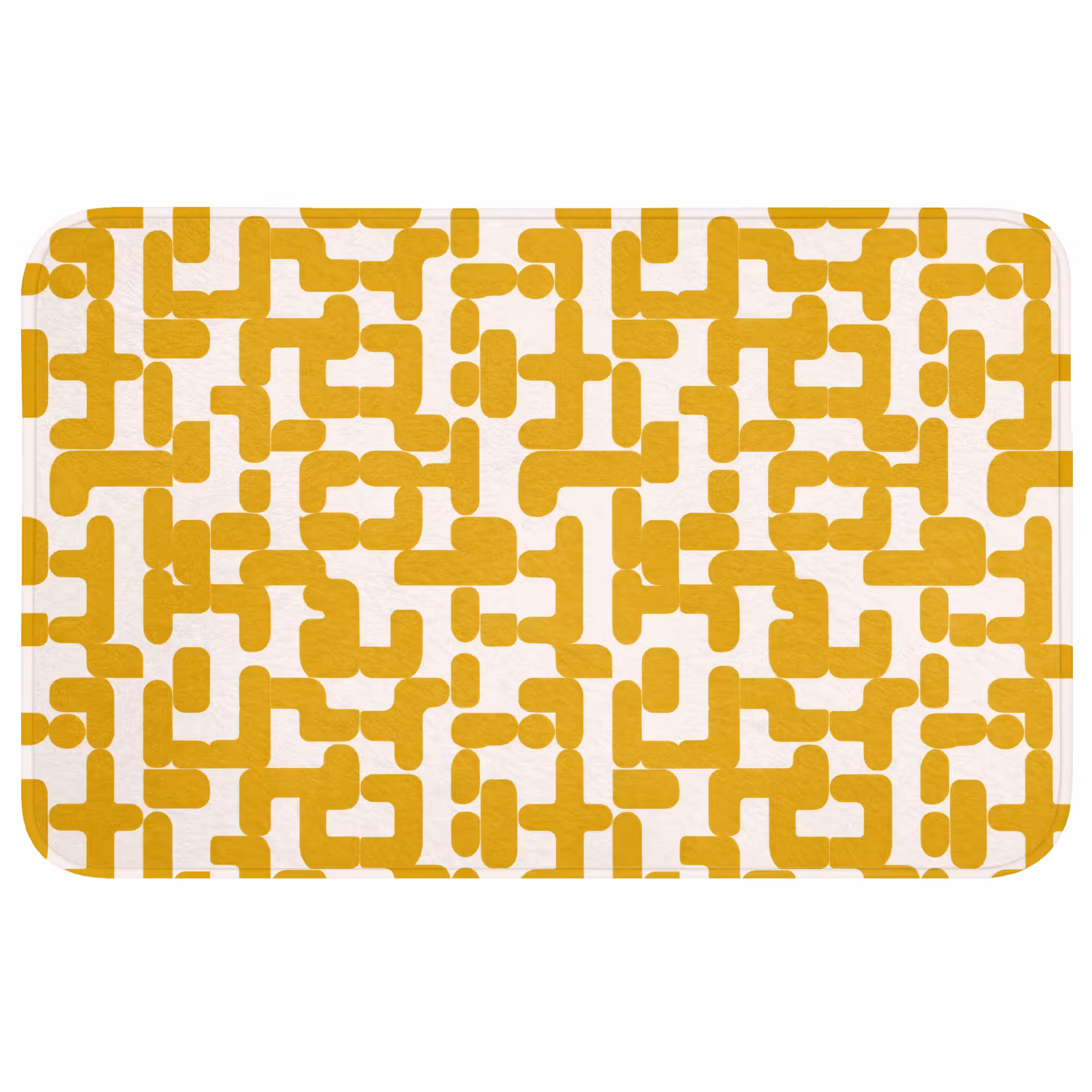 Badmat - Geel - Beige - Patroon