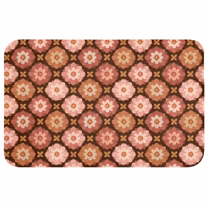 Badmat - Geometrisch - Bloemen - Kleurrijk