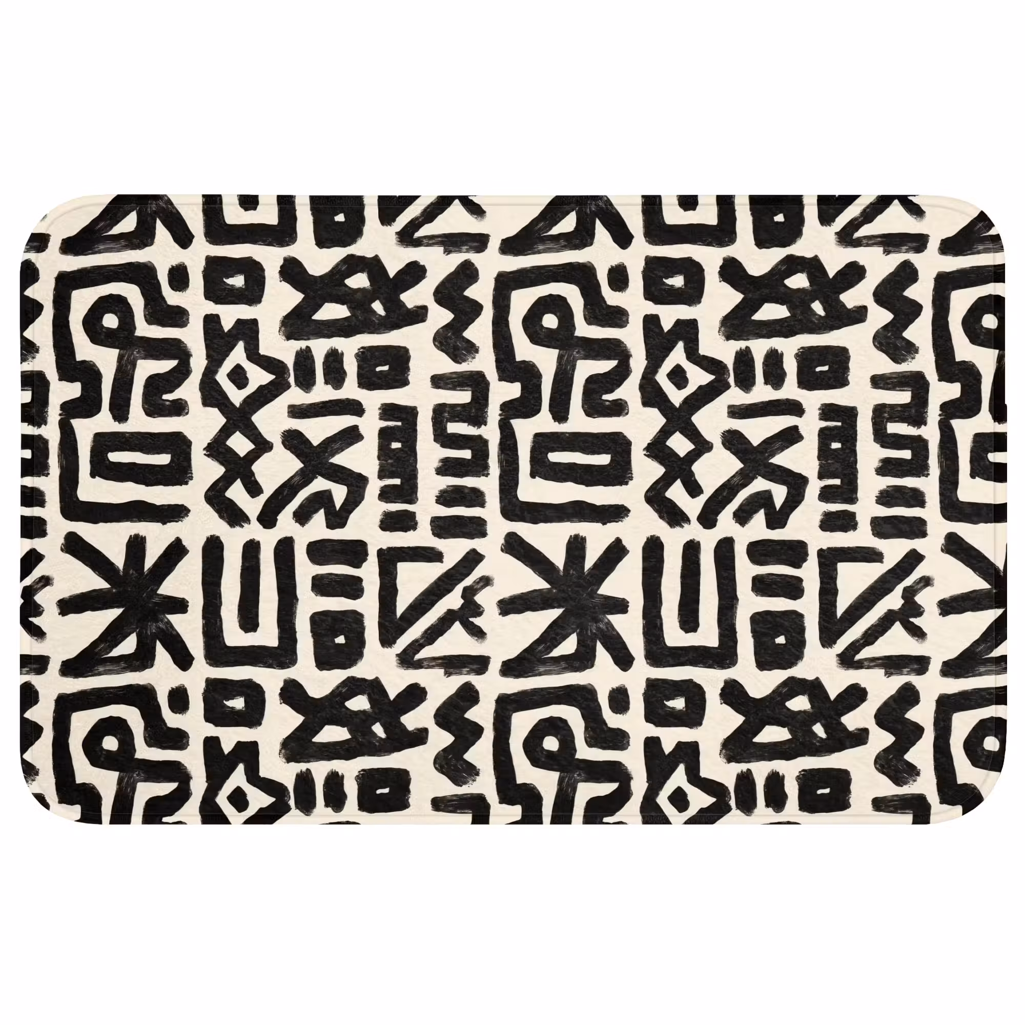 Badmat - Geometrisch - Figuren - Zwart