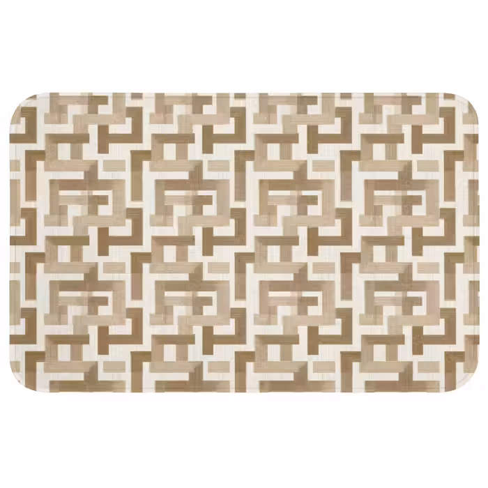 Badmat - Geometrisch - Retro - Bruin