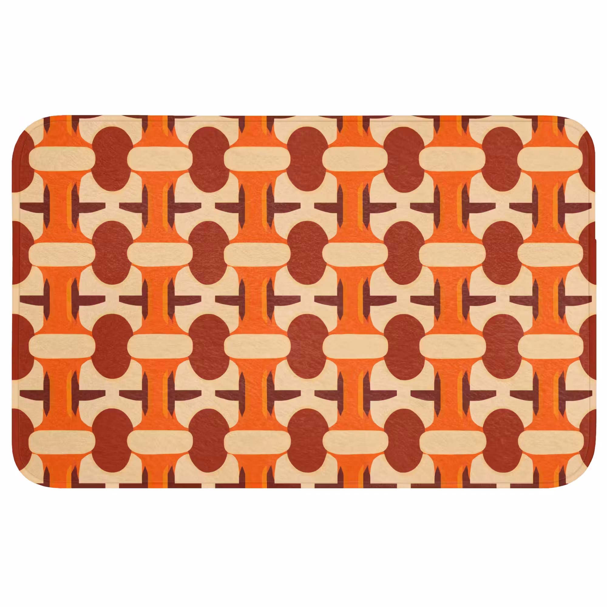 Badmat - Geometrisch - Retro - Oranje