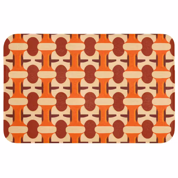 Badmat - Geometrisch - Retro - Oranje