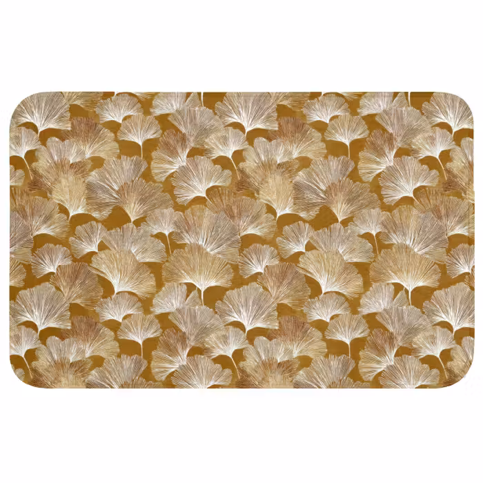 Badmat - Ginkgo - Bladeren - Goud