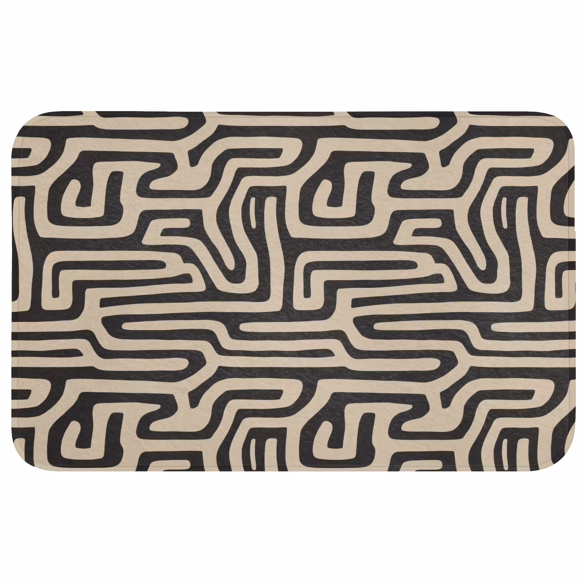 Badmat - Grafisch - Lijnen - Zwart