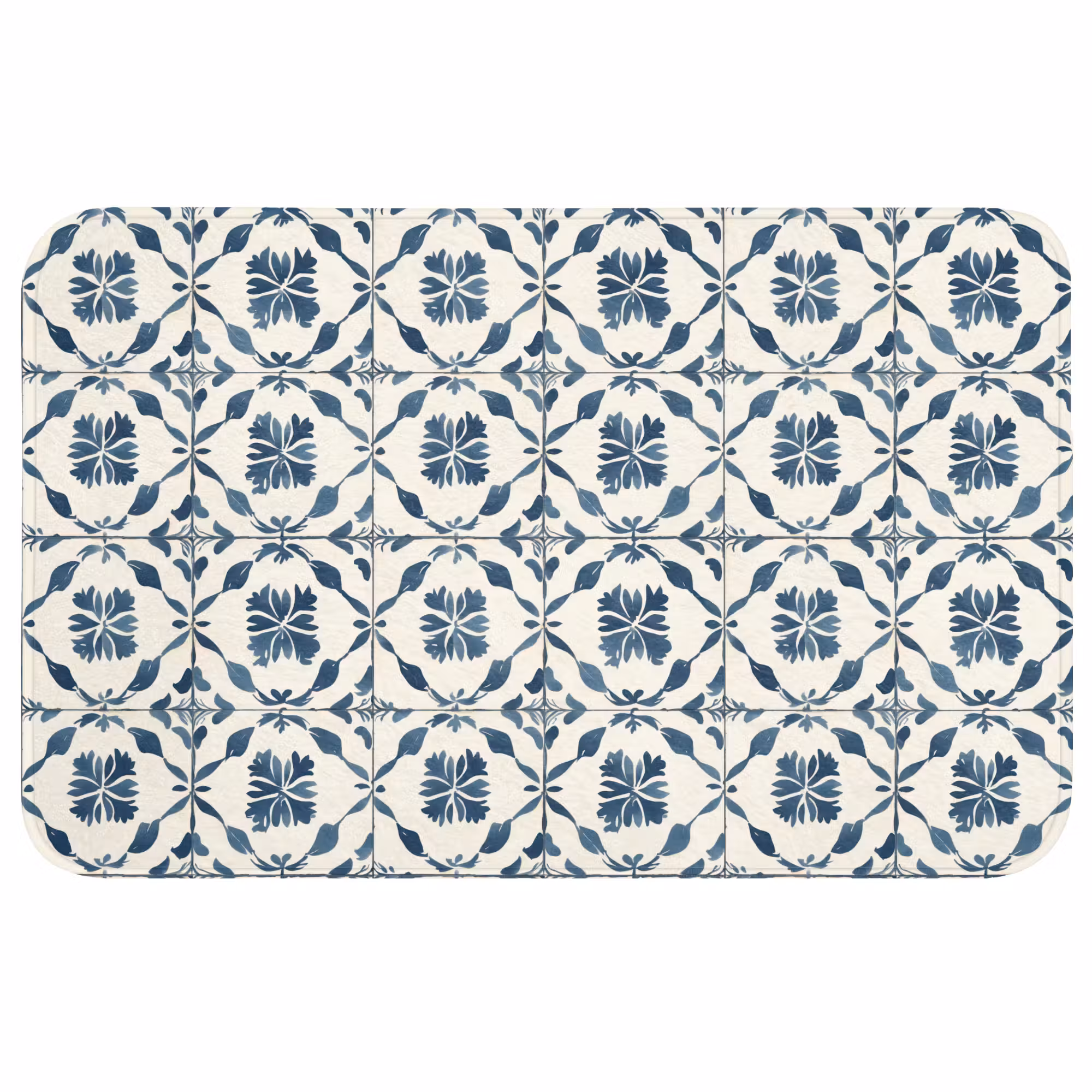 Badmat - Grafisch - Tegel - Blauw