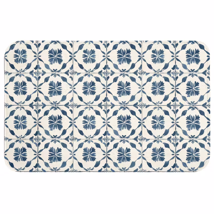 Badmat - Grafisch - Tegel - Blauw