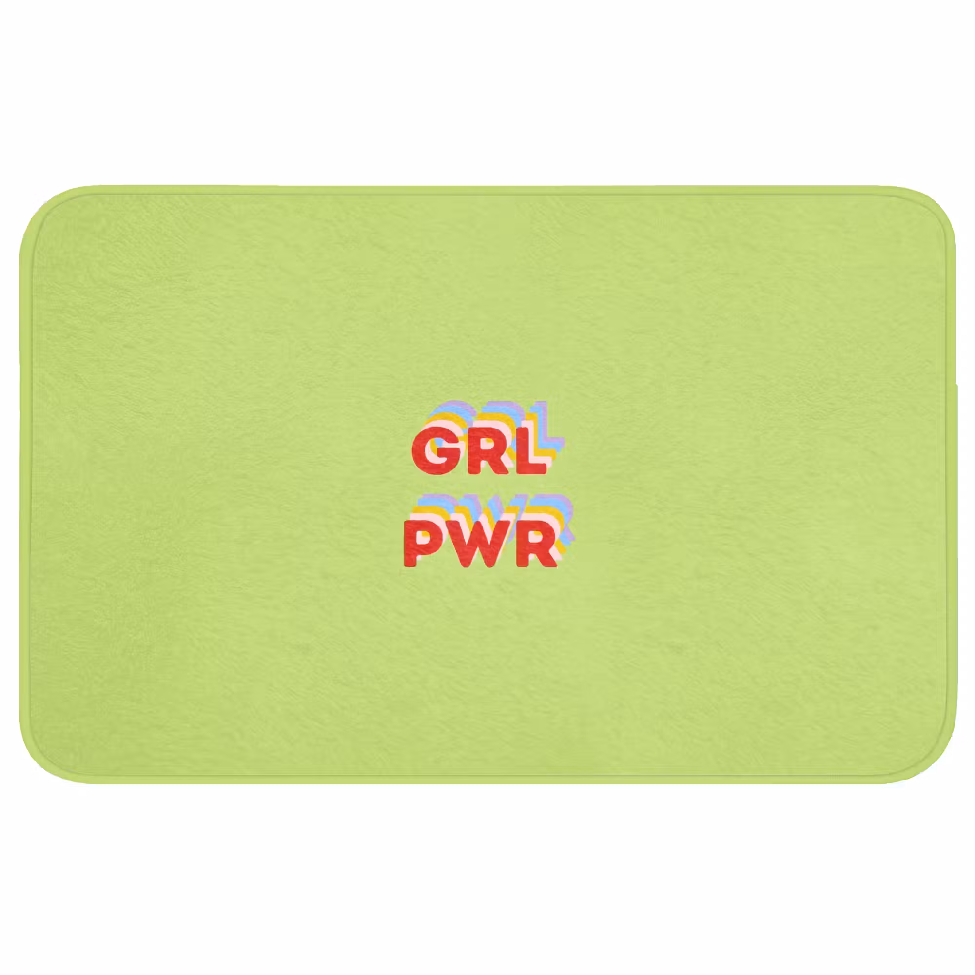 Badmat - Grl pwr - Groen - Rood - 3D