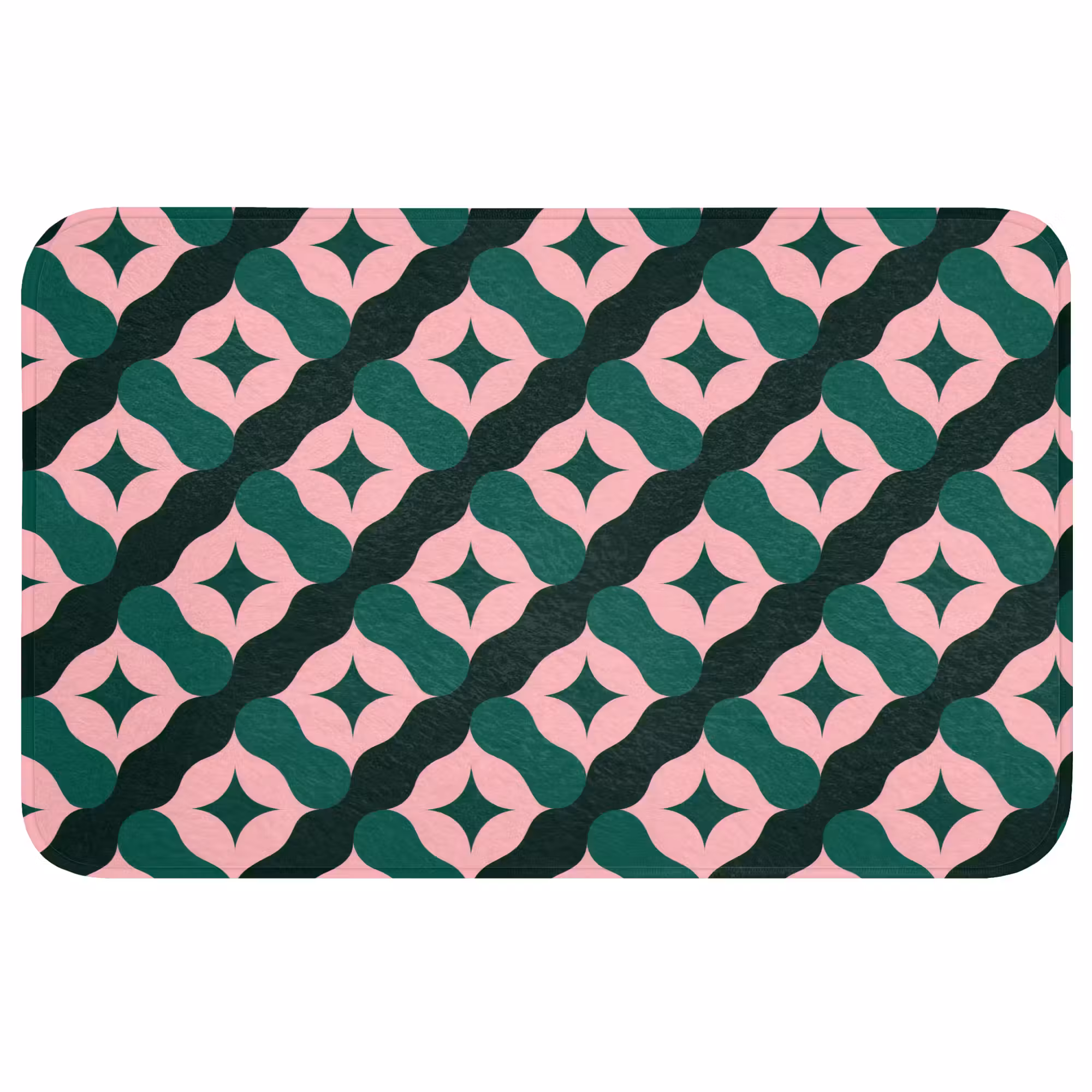 Badmat - Groen - Roze - Retro - Sterren