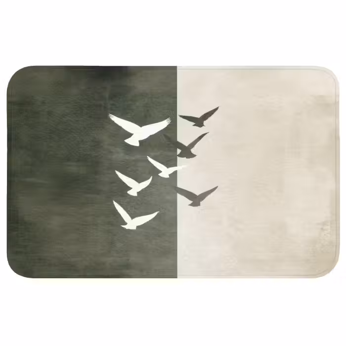 Badmat - Japandi - Vogel - Groen