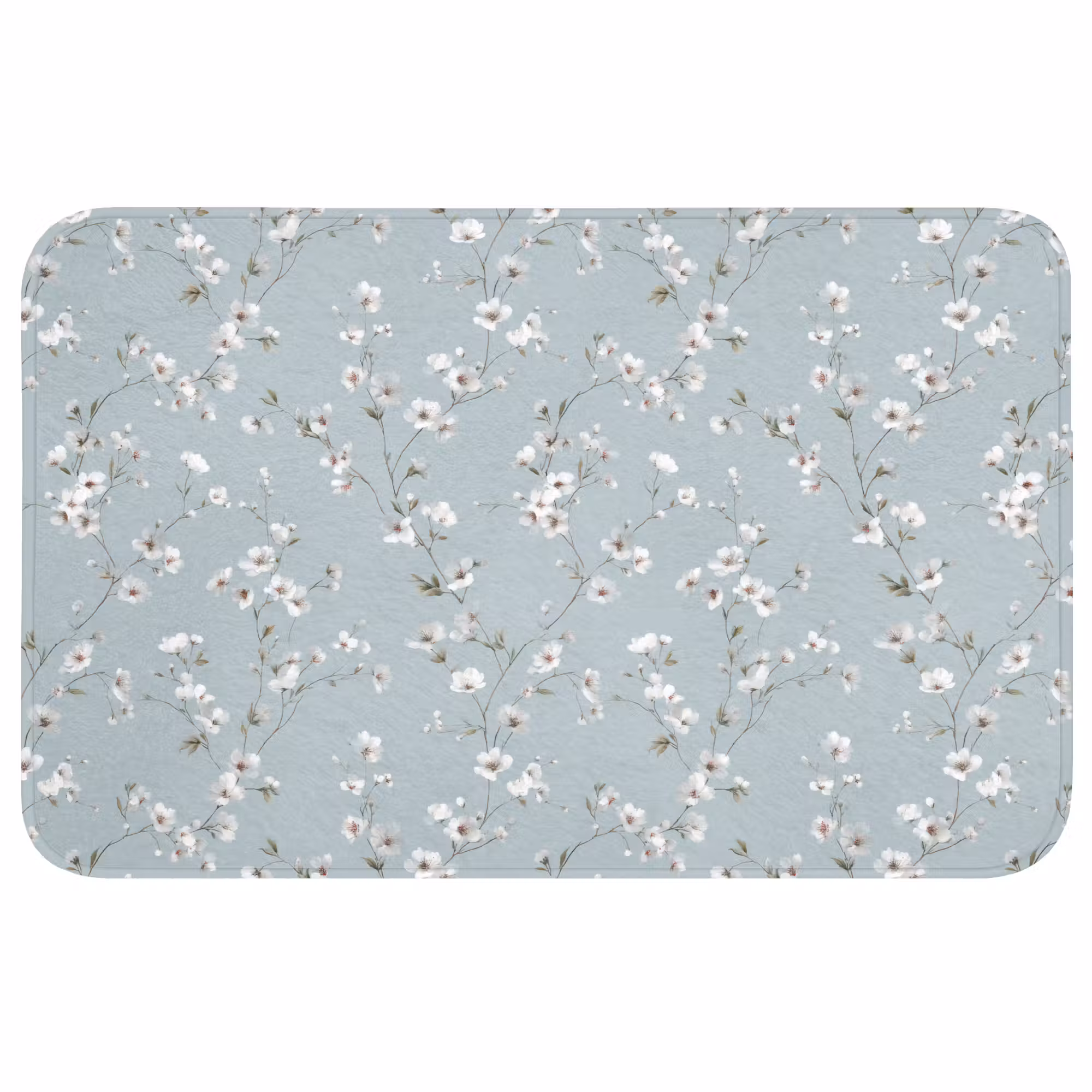 Badmat - Klassiek - Bloemen - Blauw