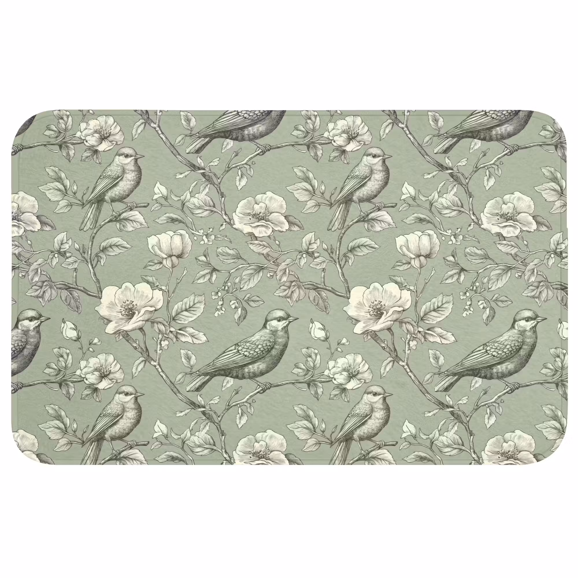Badmat - Klassiek - Botanisch - Groen
