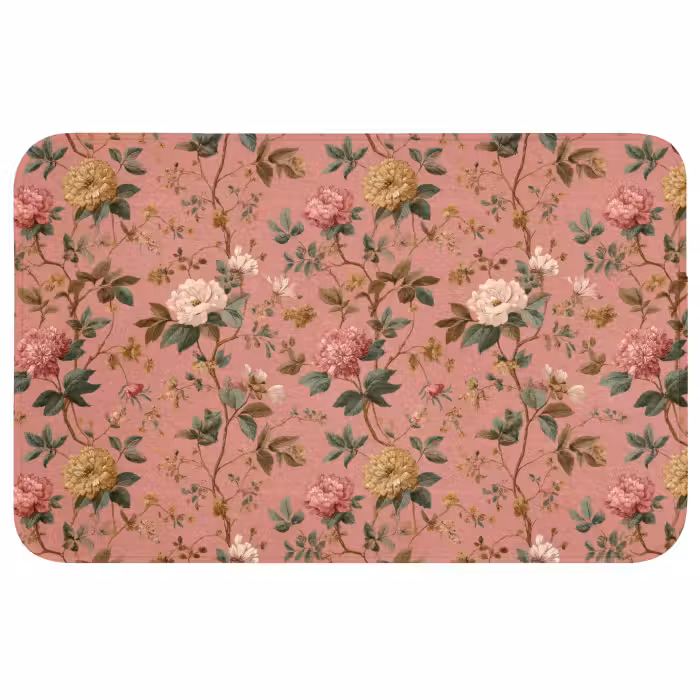 Badmat - Klassiek - Botanisch - Roze