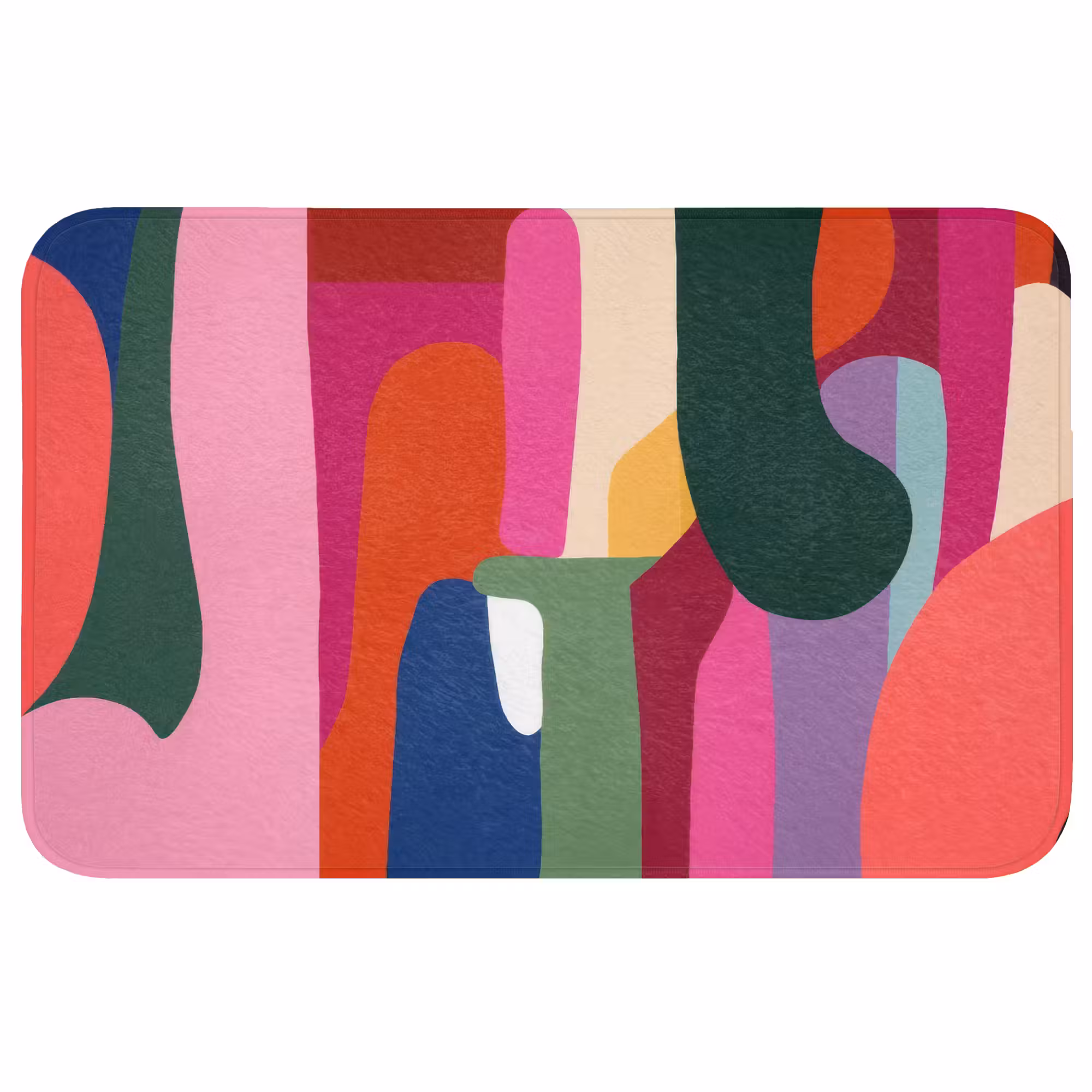 Badmat - Kleurvakken - Recht - Rond - Abstract