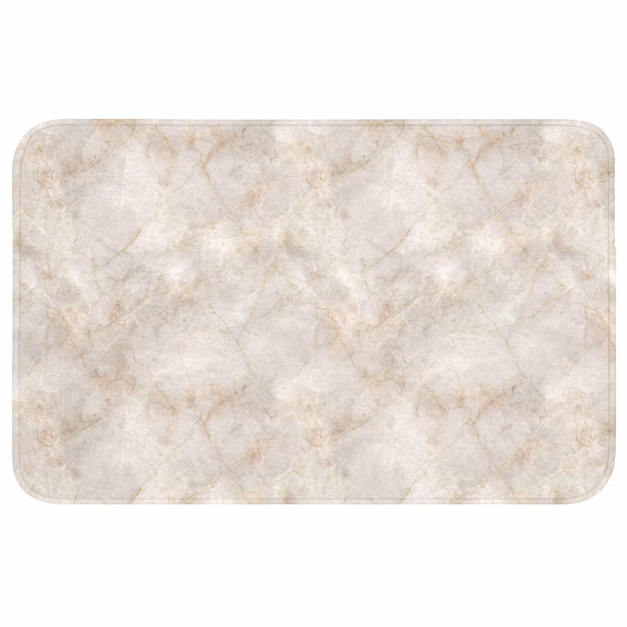 Badmat - Lichtbeige - Goudbruine Nerven - Marmer