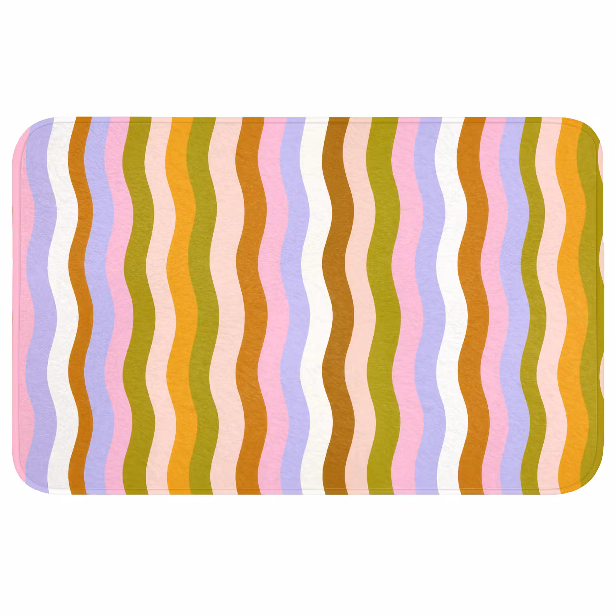 Badmat - lijnen - Golven - Pastelkleuren - Patroon