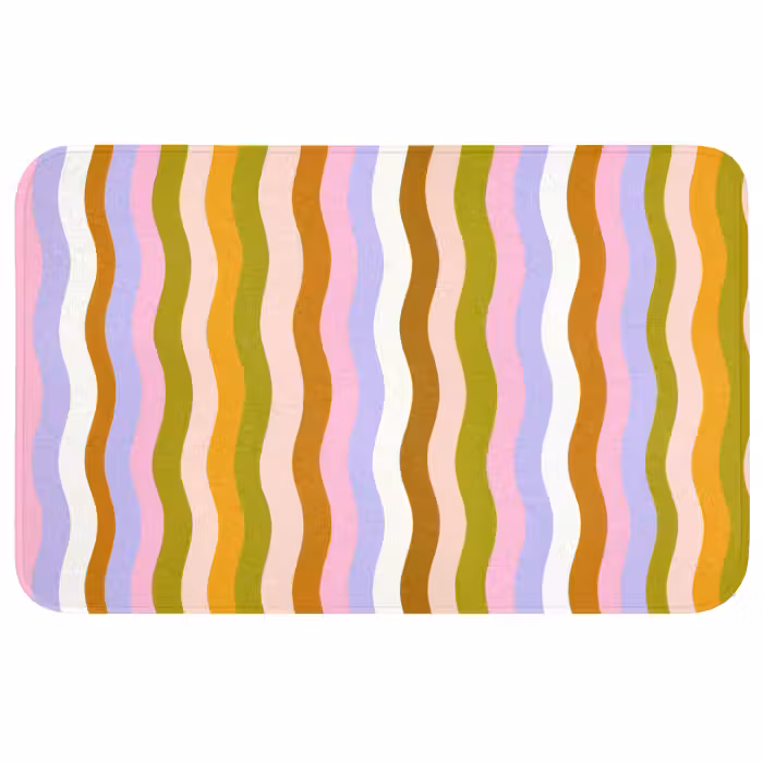 Badmat - lijnen - Golven - Pastelkleuren - Patroon