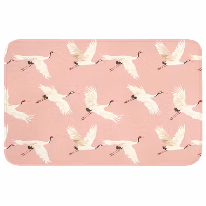 Badmat - Modern - Kraanvogels - Roze