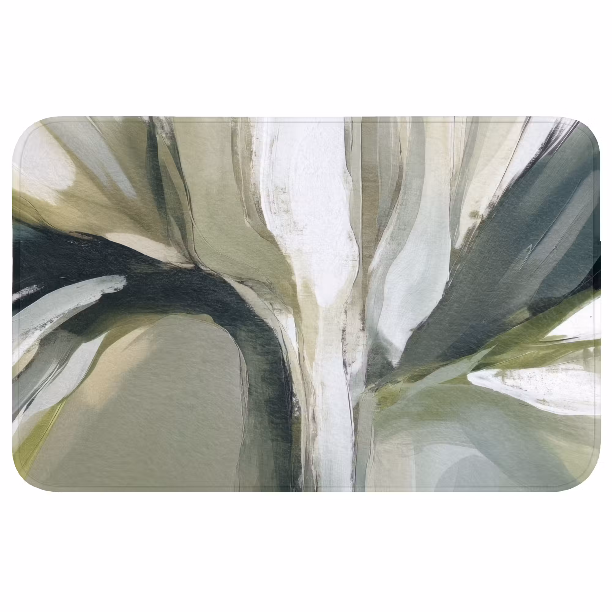 Badmat - Natuur - Abstract - Groen - Penseelstreken